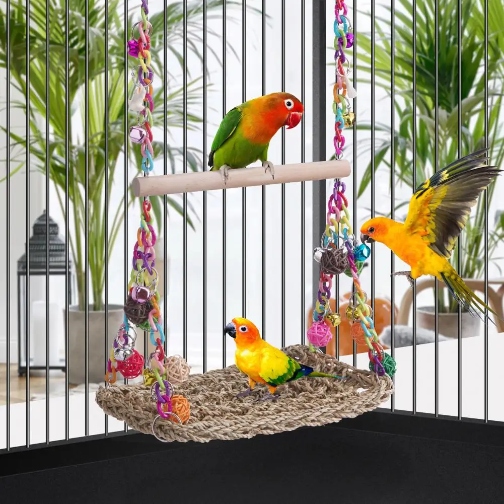 

Natural Material Parrot Toy Parrot Toy Foraging Set Fun Durable Bird Toys for Parrots Lovebirds Conures Cockatiels for Exercise
