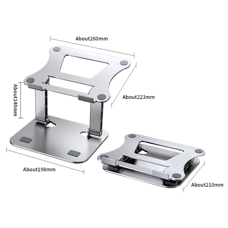 Laptop Stand Adjustable Aluminum Alloy Notebook Tablet Stand Up to 17 Inch Laptop Portable Fold Holder Cooling Bracket Support images - 6