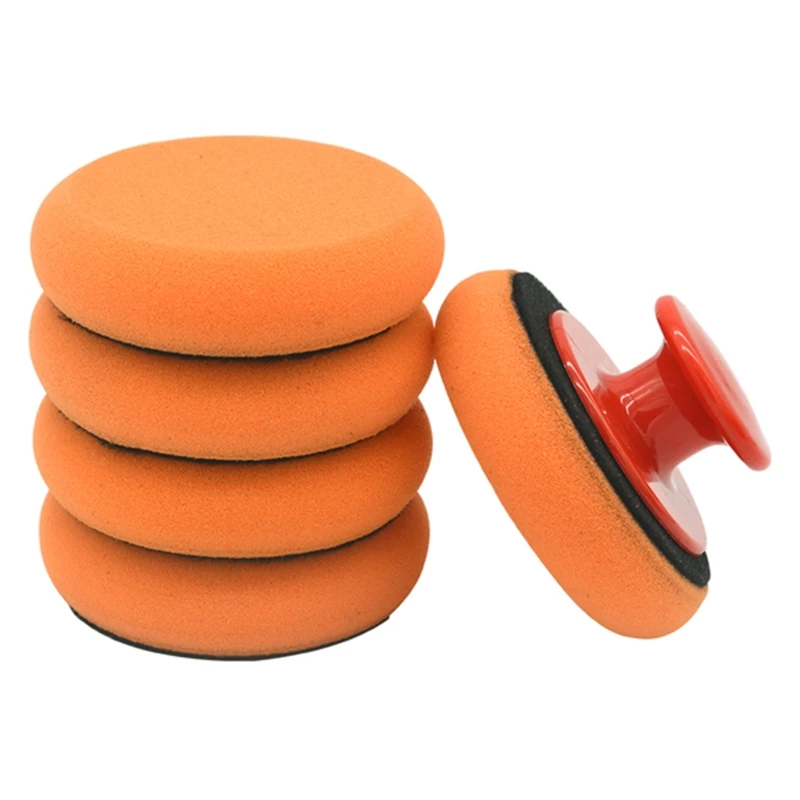 

6Pcs/Set Car Waxing Sponge High Density Buffing Wipe Polisher Pads Kit Polishing