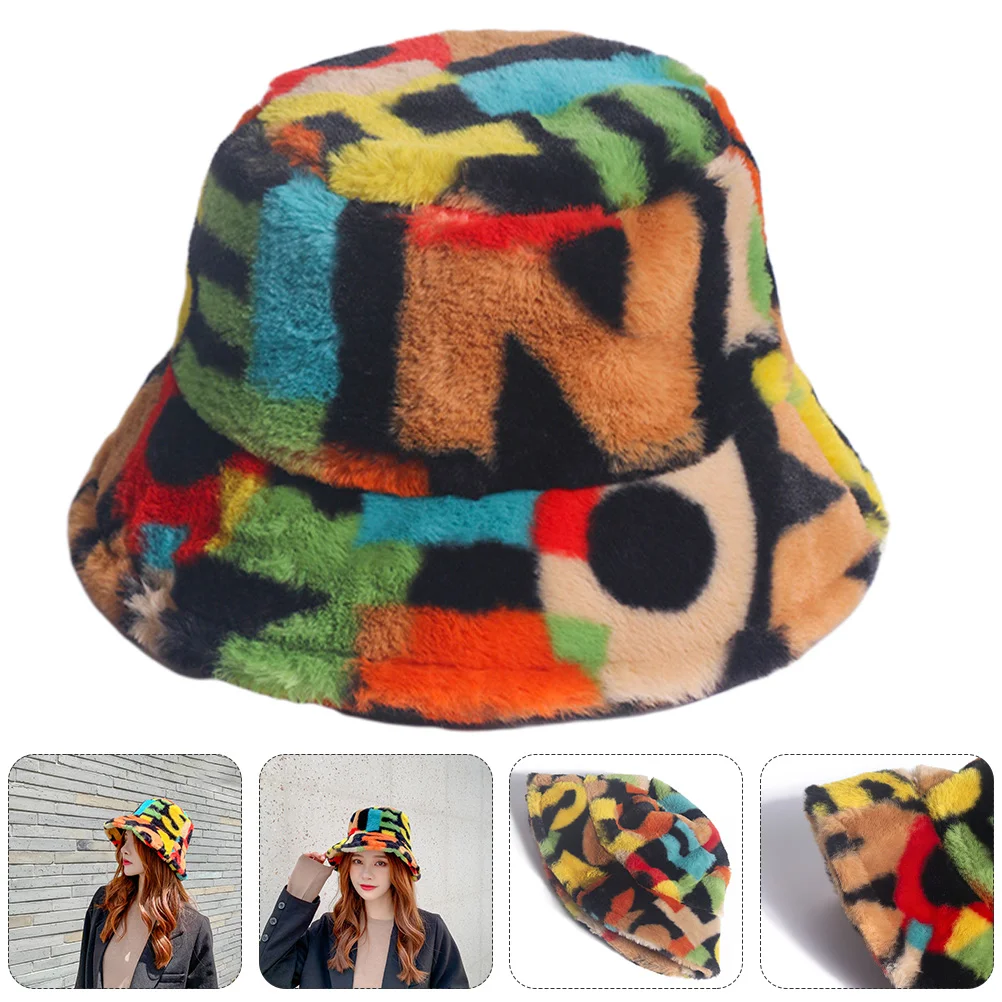 

1Pc Creative Plush Warm Hat Fishing Plush Bucket Hat for Winter and Autumn