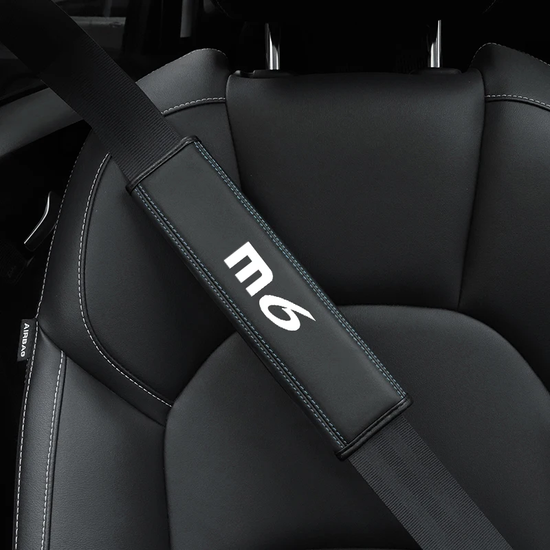 

For Mazda M 6 1pc Cowhide Car Interior Seat Belt Protector Cover For Mazda CX3 car Auto Accessories