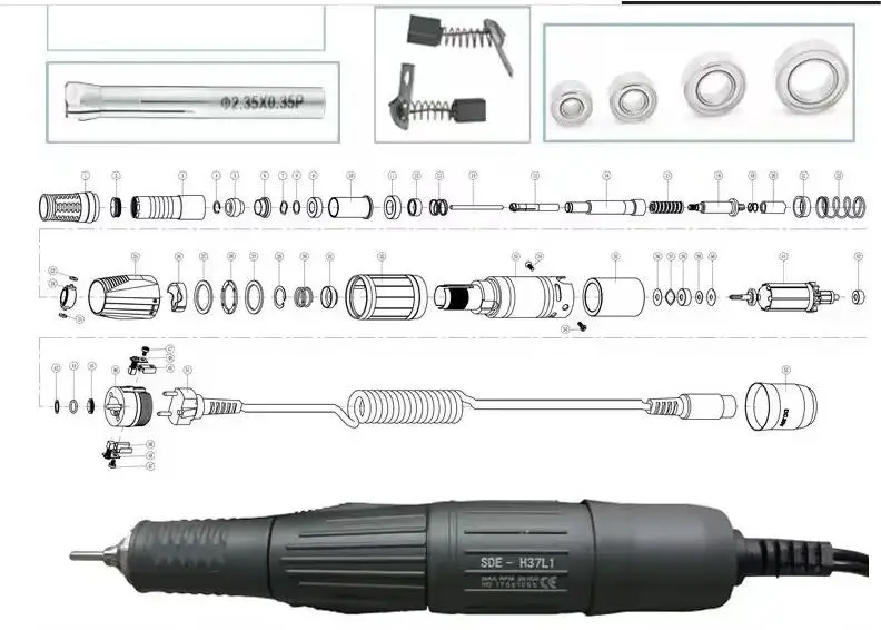 Стоматологический микромотор Marathon SDE-SH37L, высокоскоростной, макс. 35000 обмин, для стоматологов (art.: 3920dca9ba8dd) - 3920dca9ba8dd