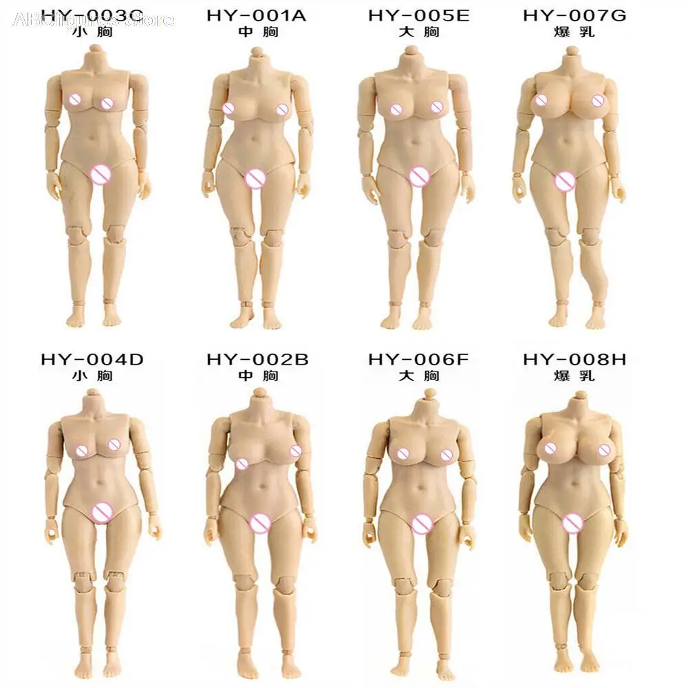 

1/12 scale half-covered joint female action figure body big breast suntan/pale skin 6 inch action figure body