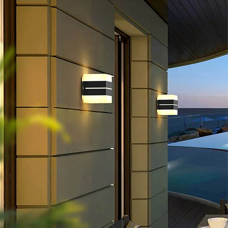 Уличная настенная лампа для виллы сада балкона современная простая наружная