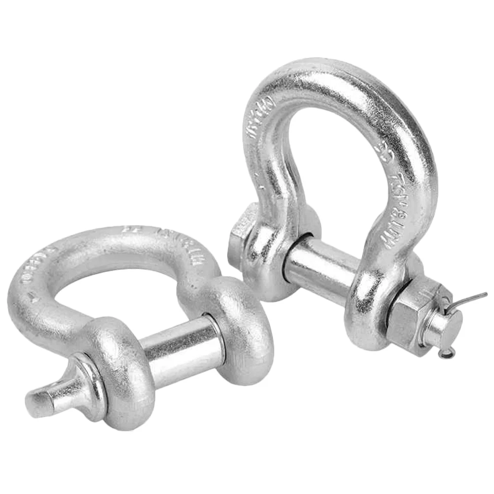

2 Pcs Tow Hook Shackles Towing D Ring Hooks Trucks American Style Anchor 1/4 Inch