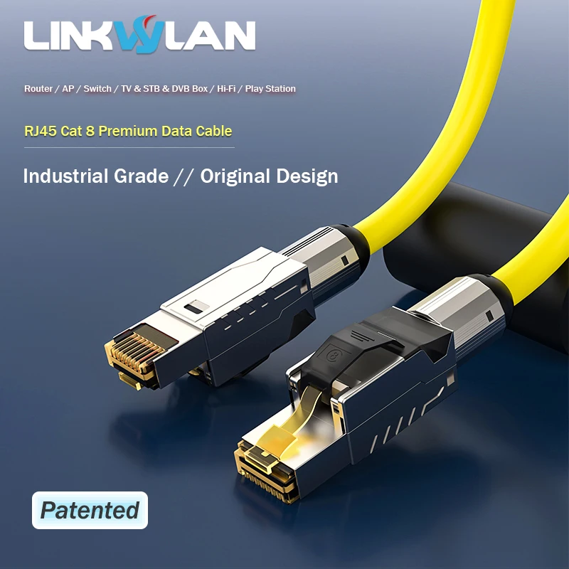 

Linkwylan Hi-Speed Premiun RJ45 Pre-Terminated Network Patch Cord SFTP Cat8 40GBit Cat7 Cat6a 10G Ethernet Data Connection Cable