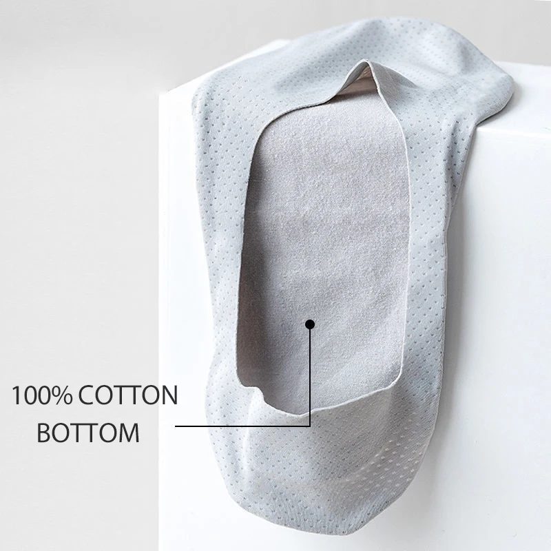 10 Pairs/Lot Men's Cotton Socks Deodorant Sweat Absorption Summer Sock Thin Breathable Silicone Non-slip Silk Boat Socks