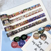 kpop new boys group stray kids album hand account decorative adhesive tape cute diary stickers clip daily stationery gifts felix