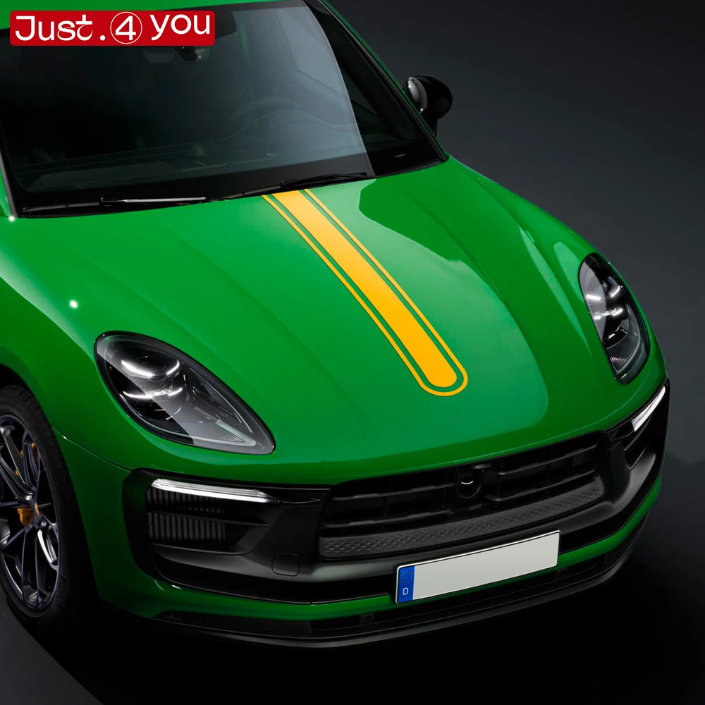 

Car Bonnet Racing Stripes Decal Vinyl Stickers Compatibel with For Porsche Macan T S GTS 2014-2023 Accessories