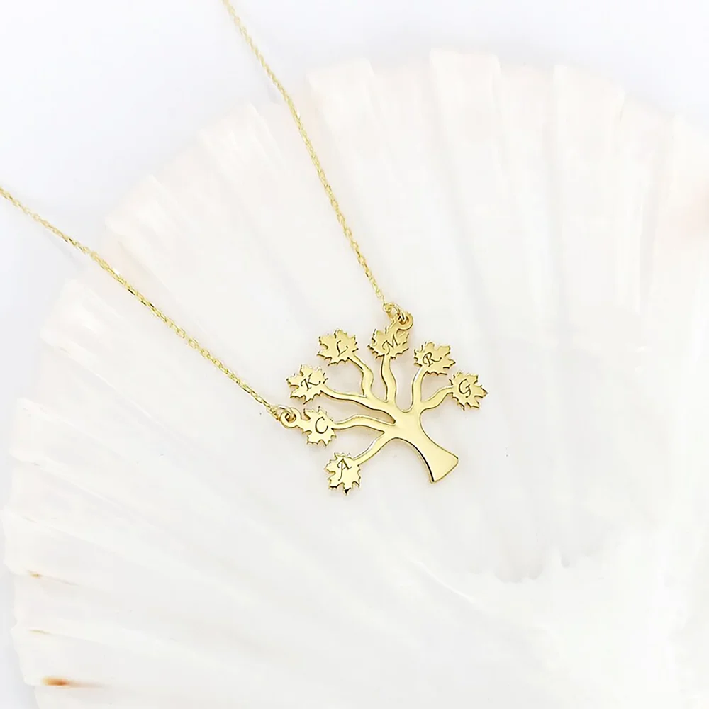 

Women's Custom Necklaces Tree of Life Pendant Necklaces Engraved Letters Vintage Jewelry for Men and Women Anniversary Gifts