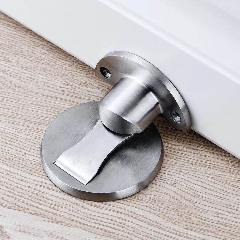 

NAIERDI 304 Stainless Steel Door Stopper Magnetic Doorstop Silver Door Holder Hidden Catch Floor For Toilet Furniture Hardware