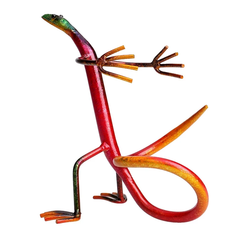 

Wine Rack Wine Holder Practical Iron Sculpture Gecko Figurines Home Decoration Wine Stand Interior Decoration Crafts