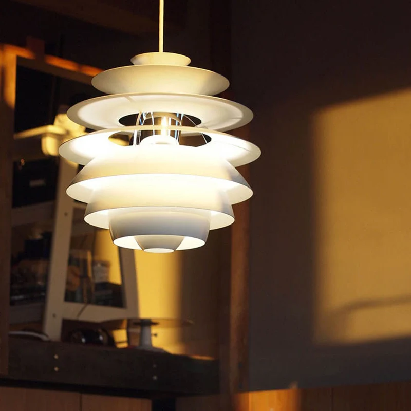 Минималистичная белая алюминиевая Подвесная лампа в стиле пост-модерн