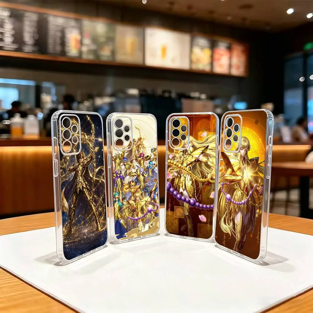 Фото Классический аниме-чехол G-Gold s-Saints из прозрачного мягкого ТПУ для Samsung S 25,24,23,22,30,21,10,9,Ultra,Plus,Lite,FE,4,5 G №1
