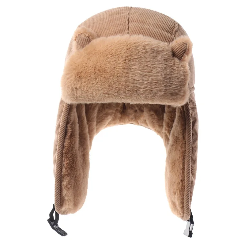 

Вельветовая советская шапка Lei Feng, зимняя уличная русская ушанка, шапки-бомберы, утепленная ветрозащитная теплая шапка-ушанка из искусственного кроличьего меха