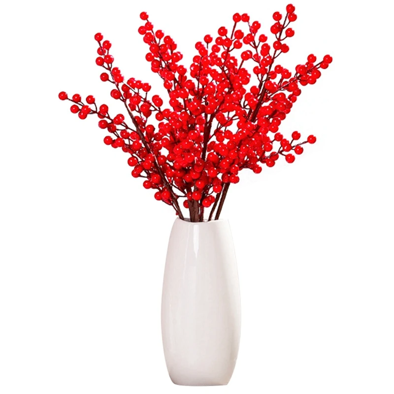 

Home Decor Wrought Vase Decoration Living Room Decorations Red Berry Artificial Flower Arrangement