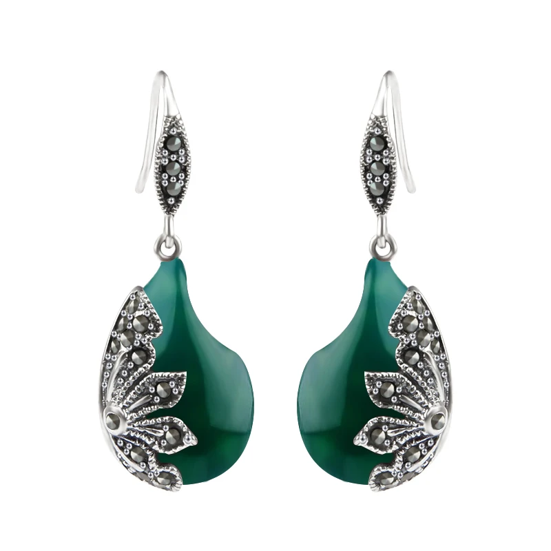 YYSuniee ювелирные изделия из серебра 925 пробы синтетический зеленый агат