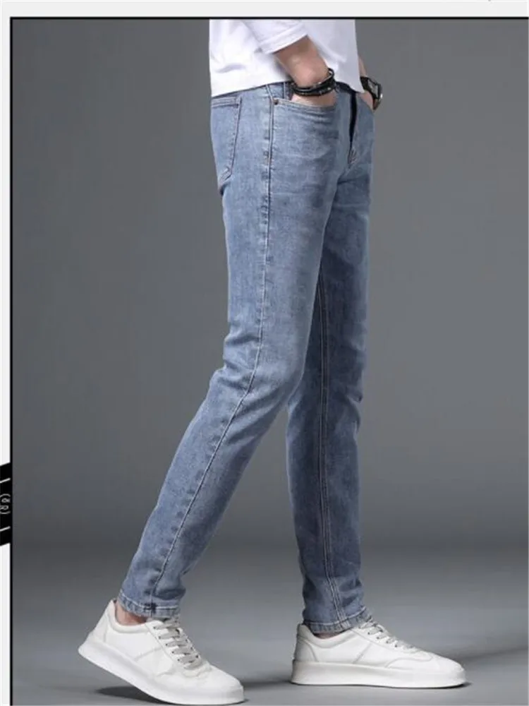 2022 New Winter and Autumn Mens Casual Jeans Fashion Slim Cotton Denim Pants Skinny Jeans