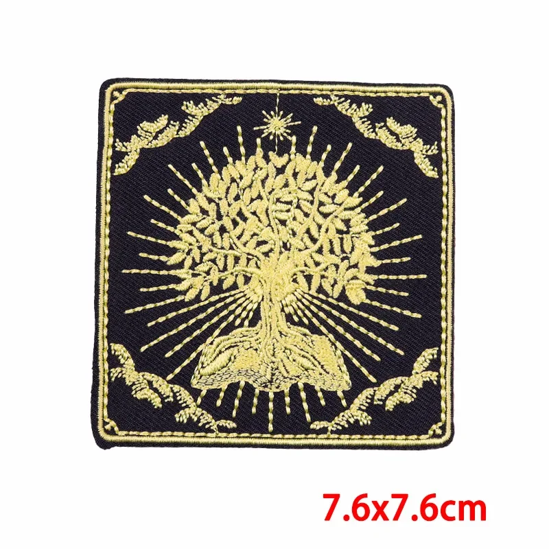 Iron On Patches for Clothes Tarot Clothing Stickers Fabric Sewing Embroidered Patch Thermal Adhesive Applique Fusible Badges