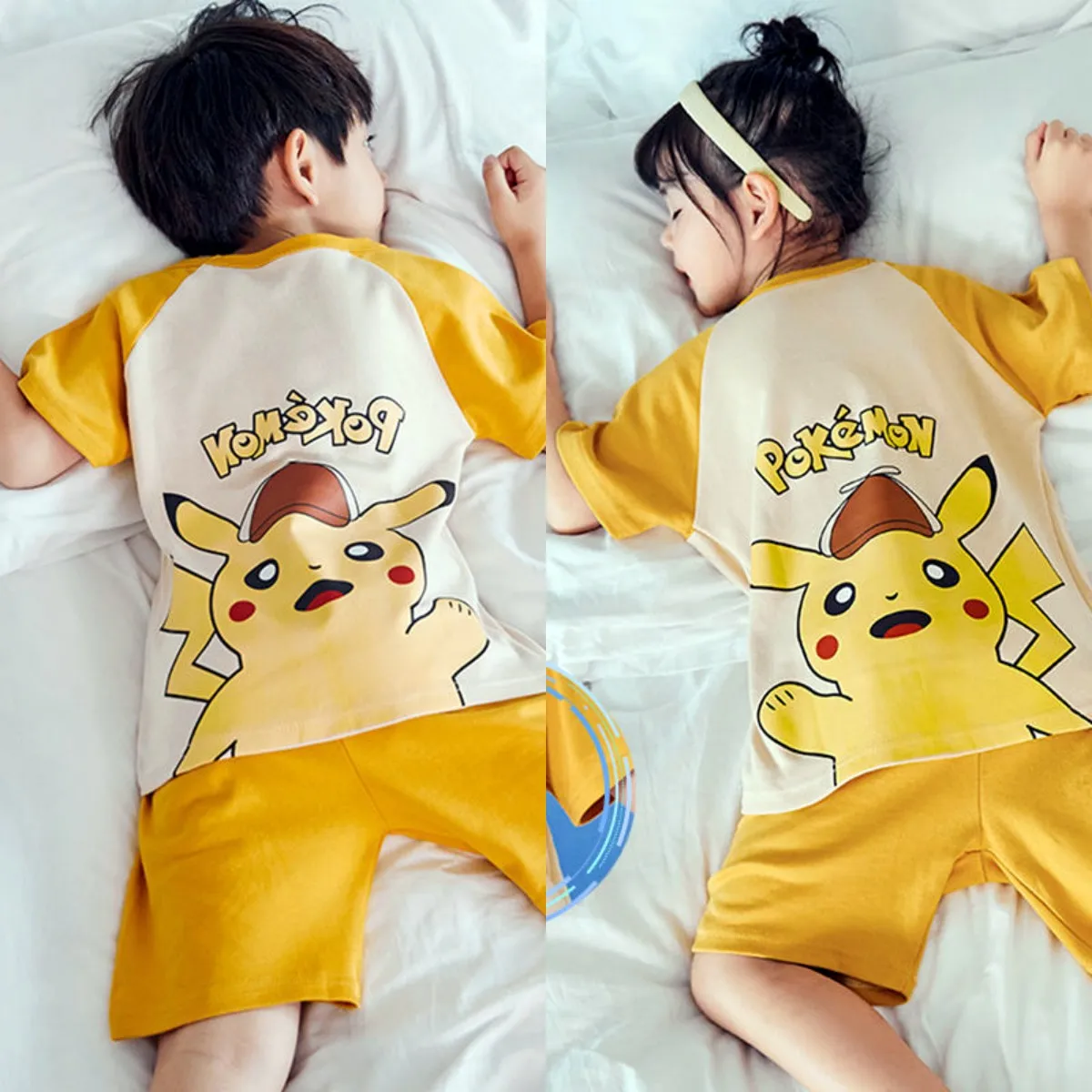 

Pokemon Anime Pajamas Set Cotton Summer Cartoon Pikachu for Girls Children's Sleepwear Baby Clothes Pyjamas Kids Gift