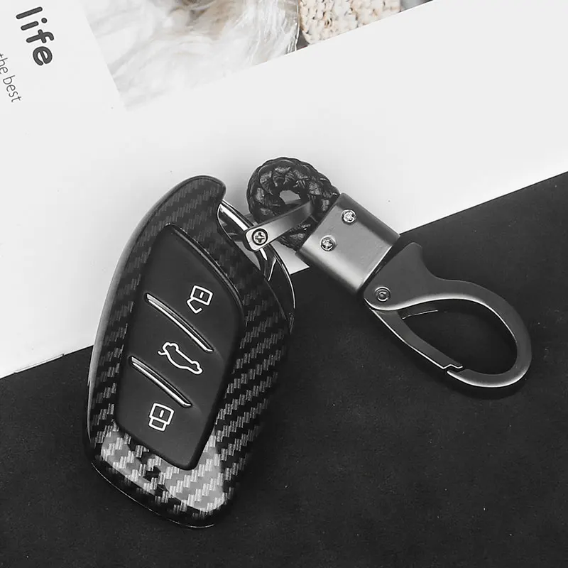 

Carbon FiBer ABS Car Remote Smart Key Cover Case Holder Shell For MG ZS EV MG6 EZS HS EHS 2019 2020 For Roewe RX5 i6 i5 RX3 RX8