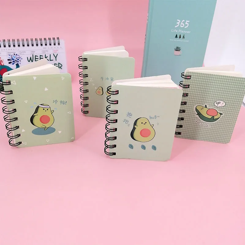 A7 Милая авокадо переворачивающаяся Мини Портативная спиральная записная книжка