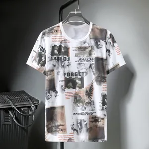 Summer T Shirts Men Streetwear Fashion Graffiti Print Short Sleeve Tshirt Oversize Tees Tops Baggy T-shirts Plus Size 10XL