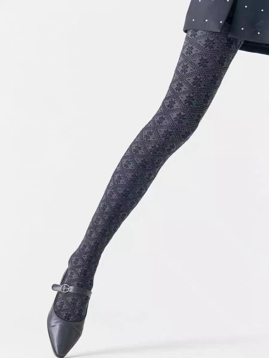 Весенне-осенние женские винтажные вязаные леггинсы Mori Girls с цветными блоками Diomand