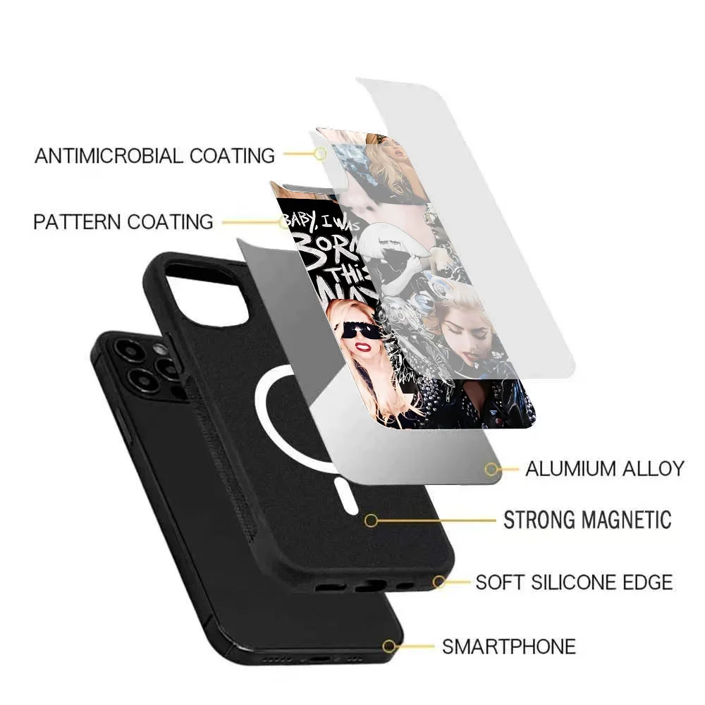 Чехол Для Телефона Singer D-LadyS-G-GagaS iPhone Pro Max 11 12 Mini С Сильной Магнитной Magsafe