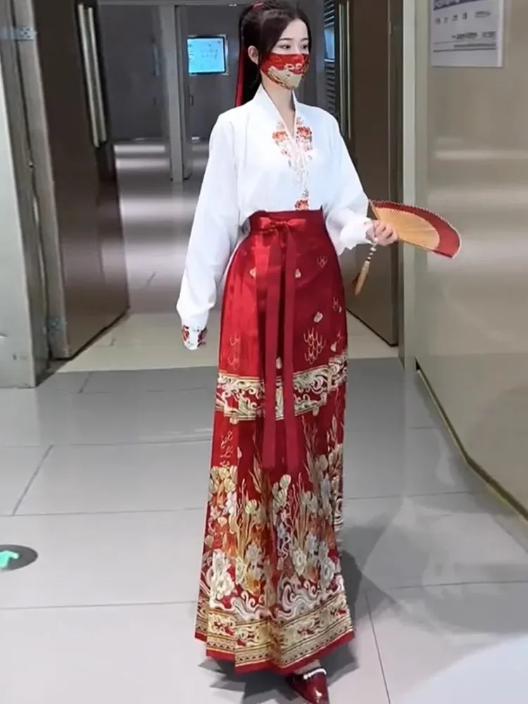 Традиционная китайская улучшенная одежда ханьфу для женщин топ повседневная