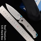 Складной карманный нож JUFULE buподагра 535 535TI Mark S90v с титановой ручкой TC4, инструмент для выживания на природе, для кухни, кемпинга, охоты