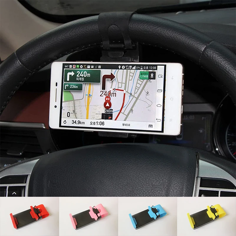 

Universal Car Steering Wheel Mobile Phone Holder Buckle Stands GPS Holder for IPhone Xiaomi Auto Interior Decoration Accessories