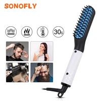 sonofly multifunctional hair straightener beard comb brush men women professional electrical fast heating styling tool mr 3233