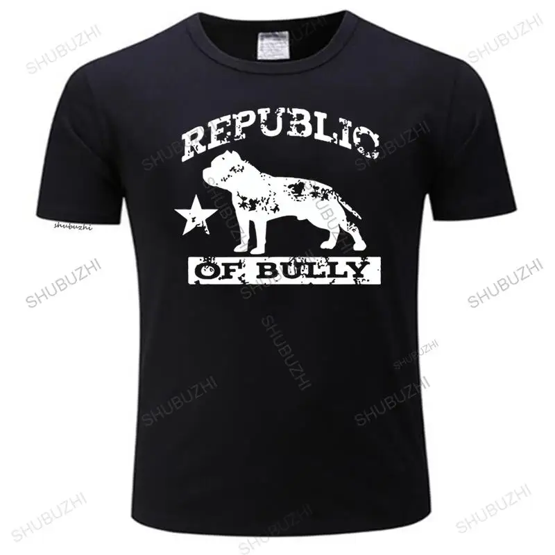 

ManS Designer Brand New Short-Sleeve Cotton Print Men T Shirt Republic of Bully Mens Pit Bull Cool T Shirts fashion tee-shirt
