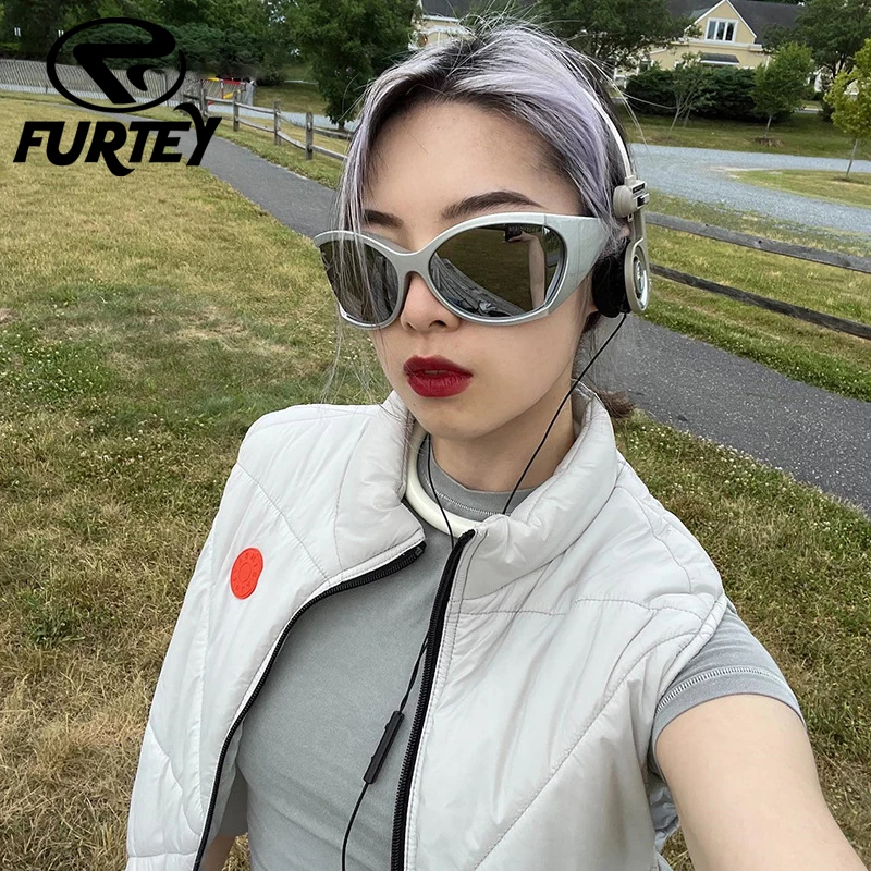 

Новинка модные трендовые Овальные Солнцезащитные очки Y2K с большой оправой женские походные солнцезащитные очки с защитой от УФ-лучей мужс...