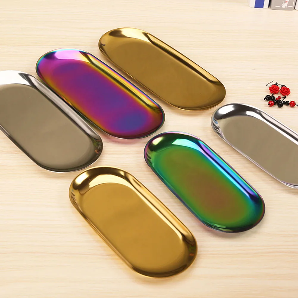 

Nordic Style Stainless Steel Gold Dining Plate Dessert Plate Nut Fruit Cake Tray Snack Kitchen Plate Western Steak Kitchen Dish