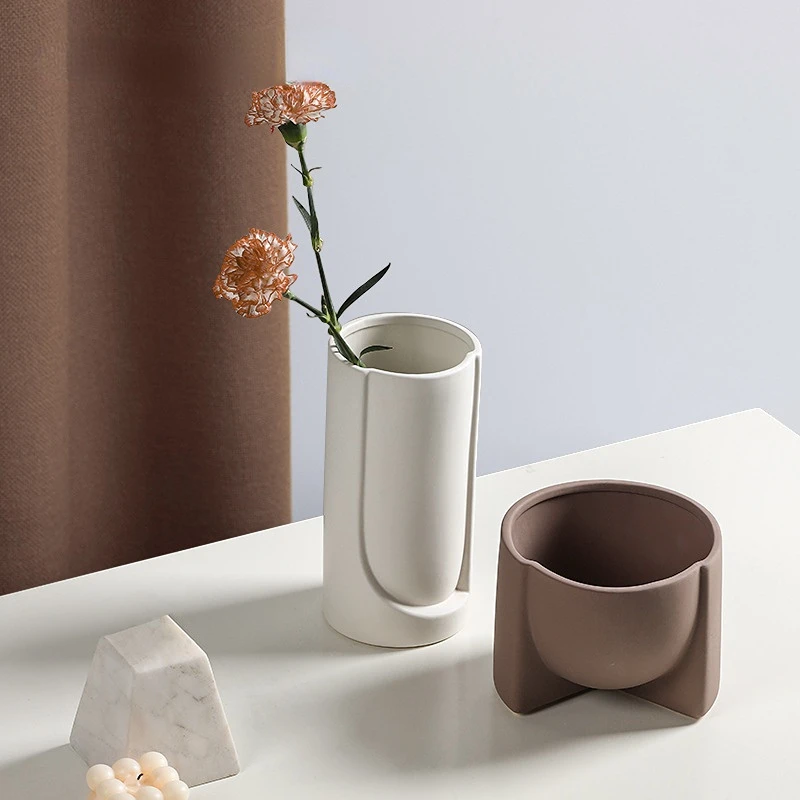 

Cylindrical Straight Ceramic Vase Decoration Home Ins Soft Decoration Hallway Living Room Decorations