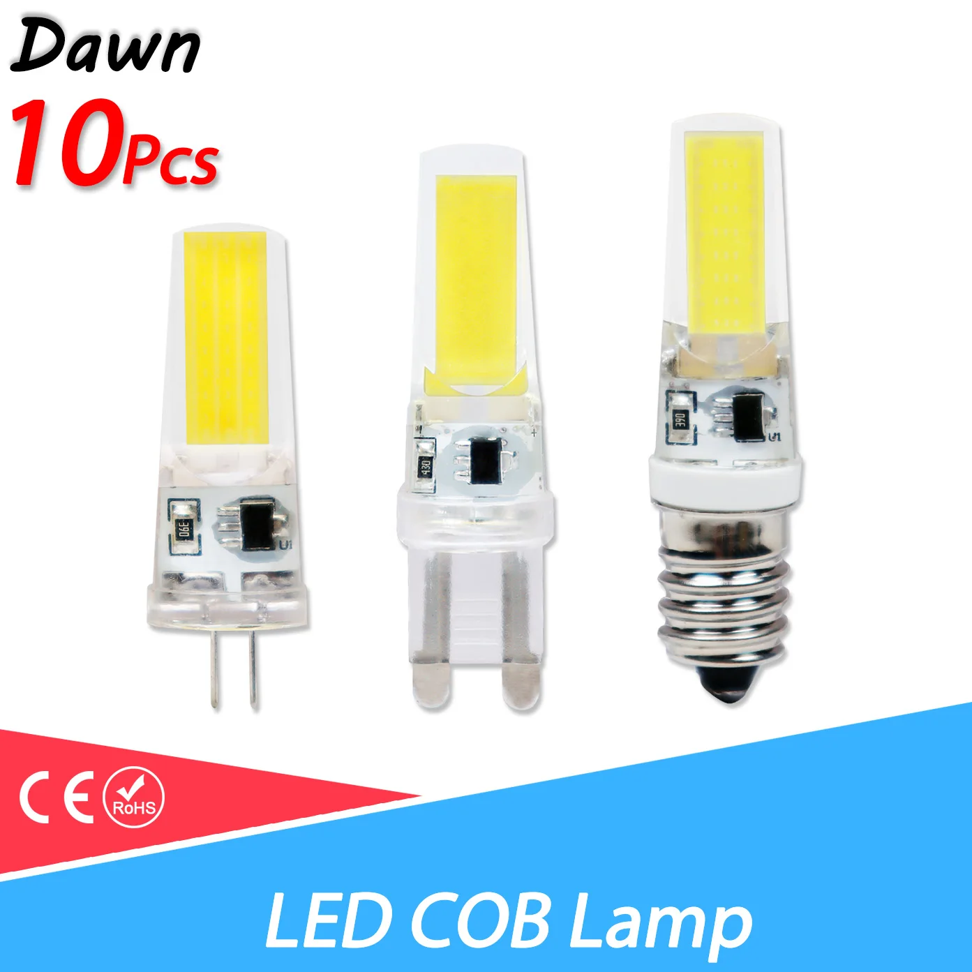 

10pcs LED G4 G9 E14 3W 6W 9W Light Bulb AC/DC 12V 220V LED Lamp COB Spotlight Chandelier Lighting Replace 30W 60W Halogen Lamps