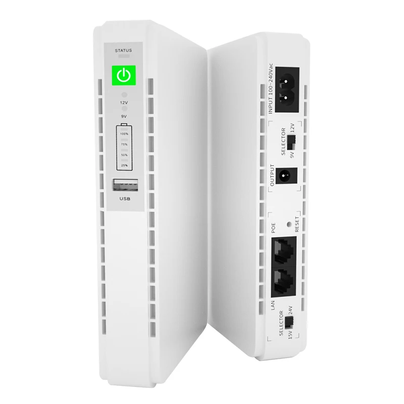 

Mini UPS Backup 5v 9v 12v DC 15v 24v POE 431P 8800mah Uninterrupted Power Supply UPS for home use