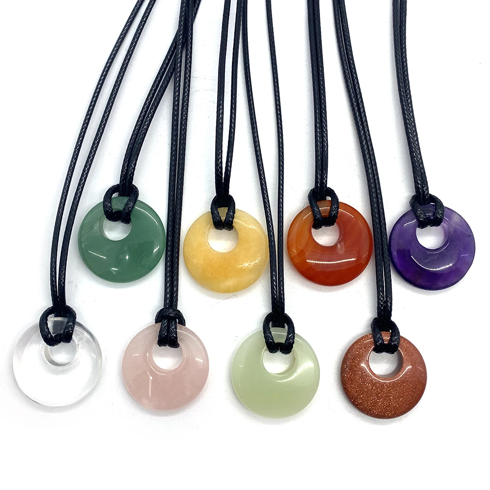 Ожерелье с подвеской из натурального камня ожерелье со старым топазом аметистом