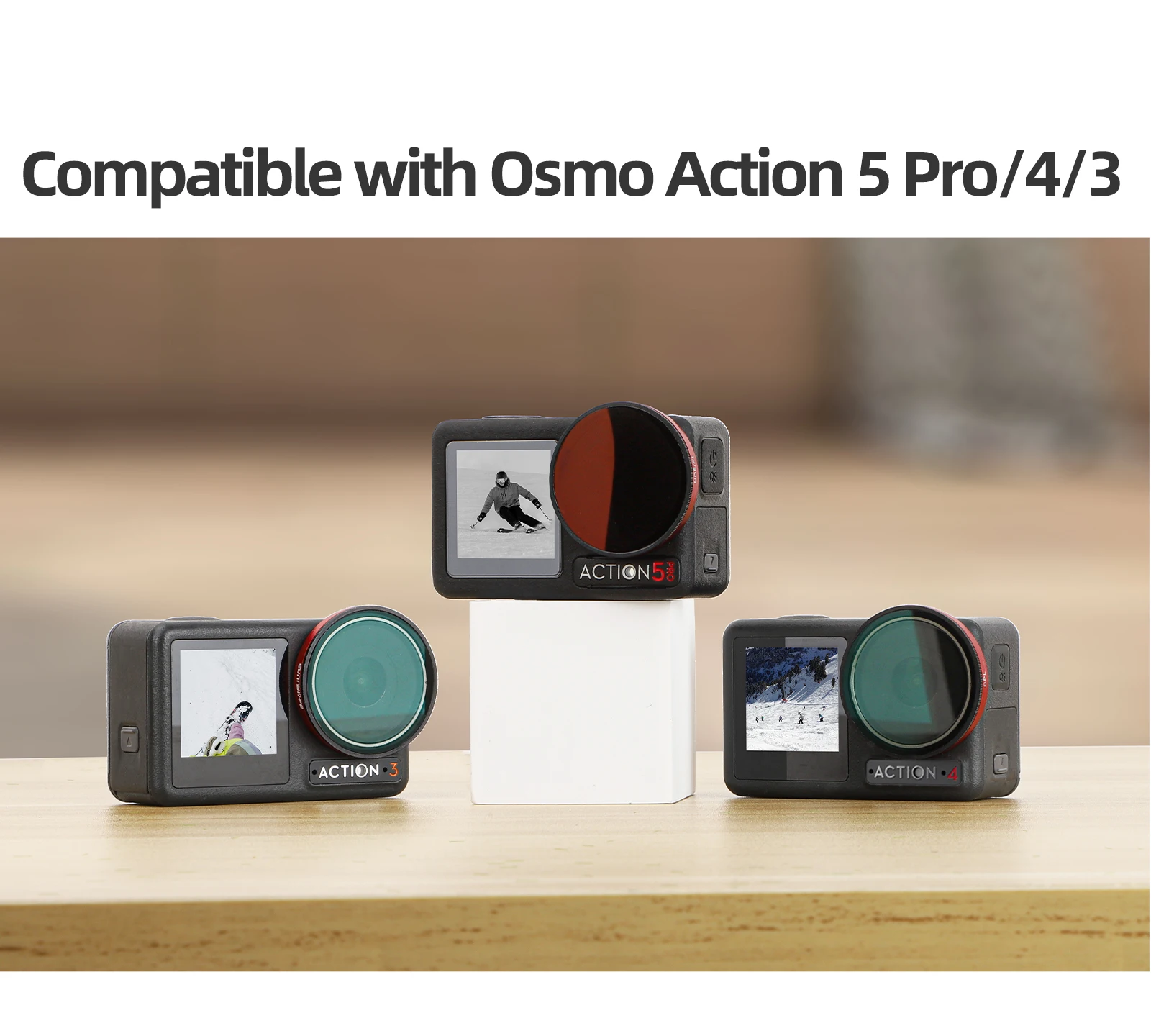 Подходит для DJI Action 5 Pro/4/3 регулируемый фильтр CPL ND64 зеркало с затемнением ND8/PL