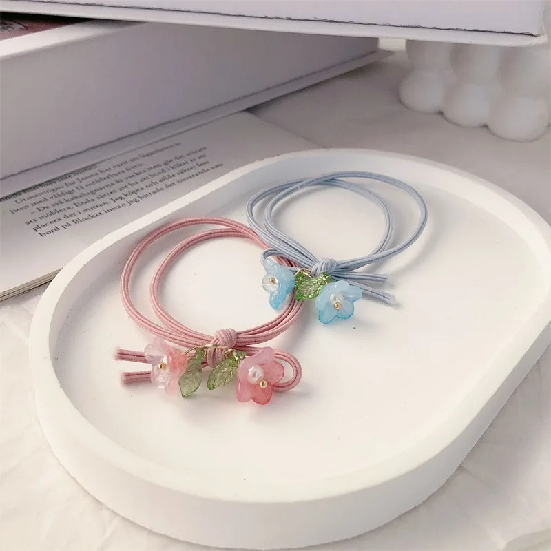 

Fashion Flower Hair Ties Colorful Bowknot Lily Of The Valley Hair Ropes Ponytail Holder Scrunchies Hair Styling Headdress