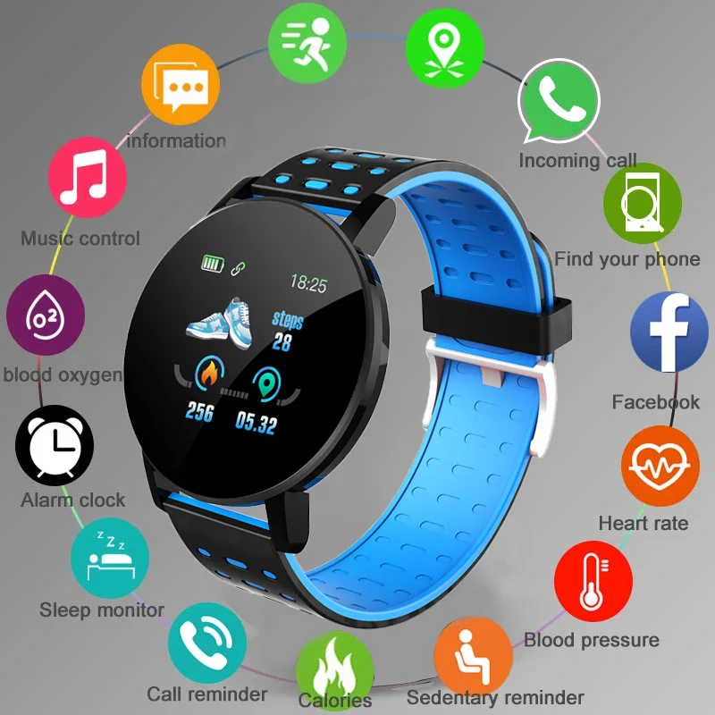 

Смарт-часы с пульсометром, тонометром, Bluetooth