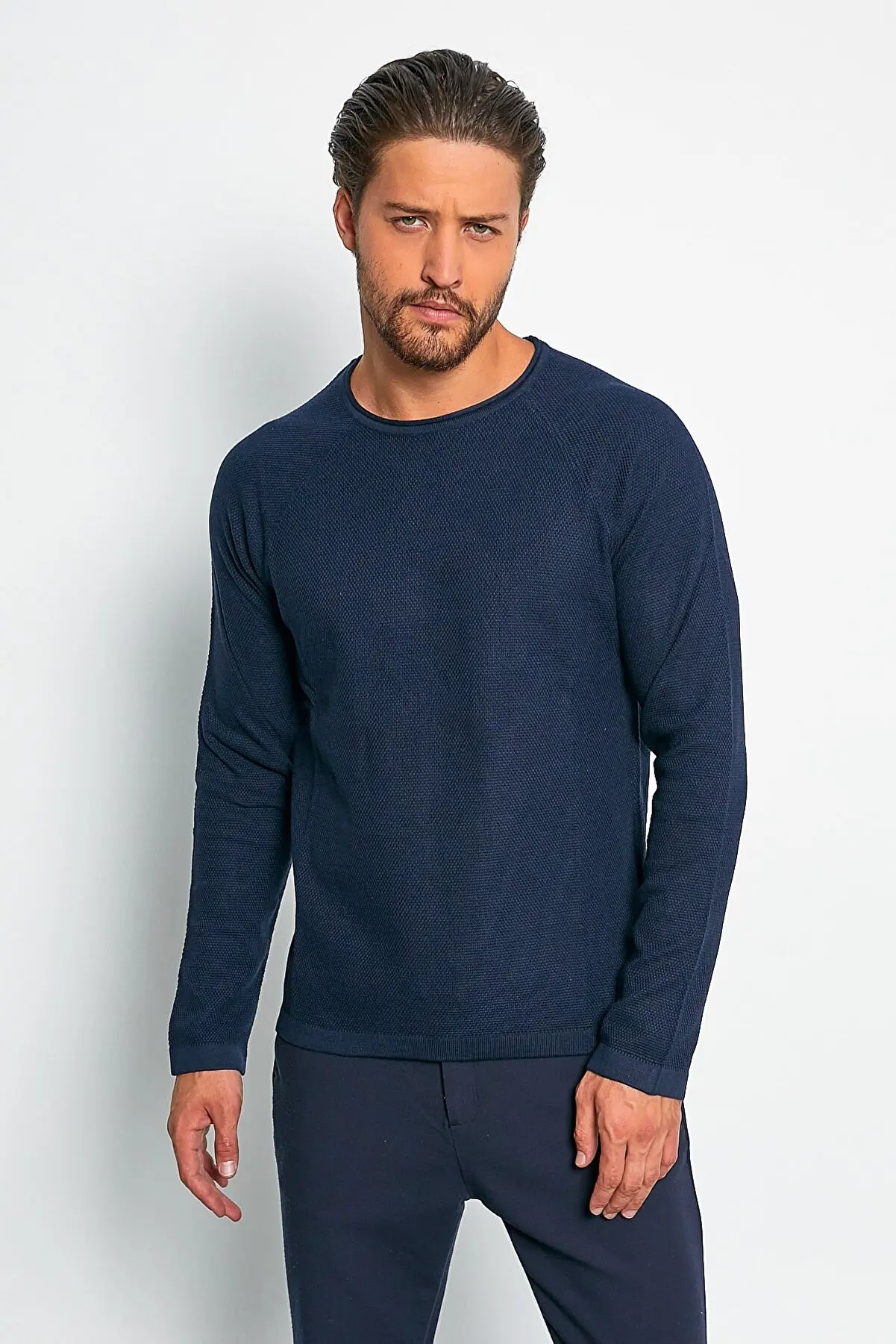 

Men's Navy Bicycle Cycling Knitwear Sweater Sweater Sweater Sweater Pullover Pullover Sweatshirt