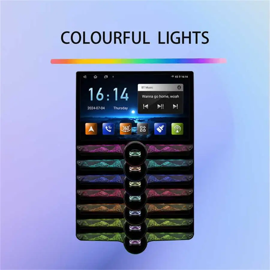 Многоцветная подсветка Универсальный Android Автомобильный плеер DVD-плеер