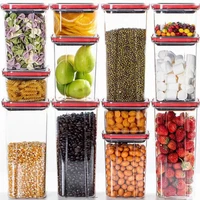 food storage box sealed transparent container food storage box kitchen plastic snack spice nut cereal storage box