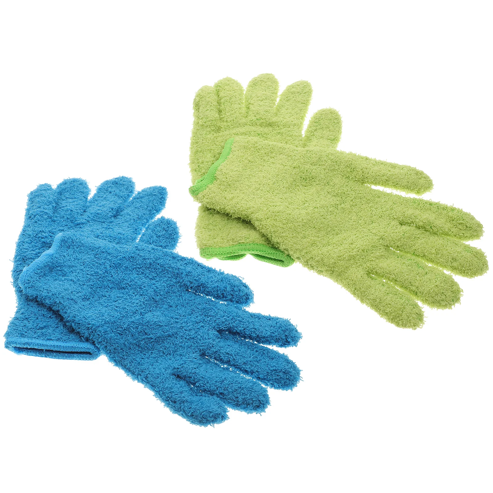 

Gloves Dusting Cleaningglove Microfiber Wipesmedium Housemitt Auto Coral Fleece Green Clean