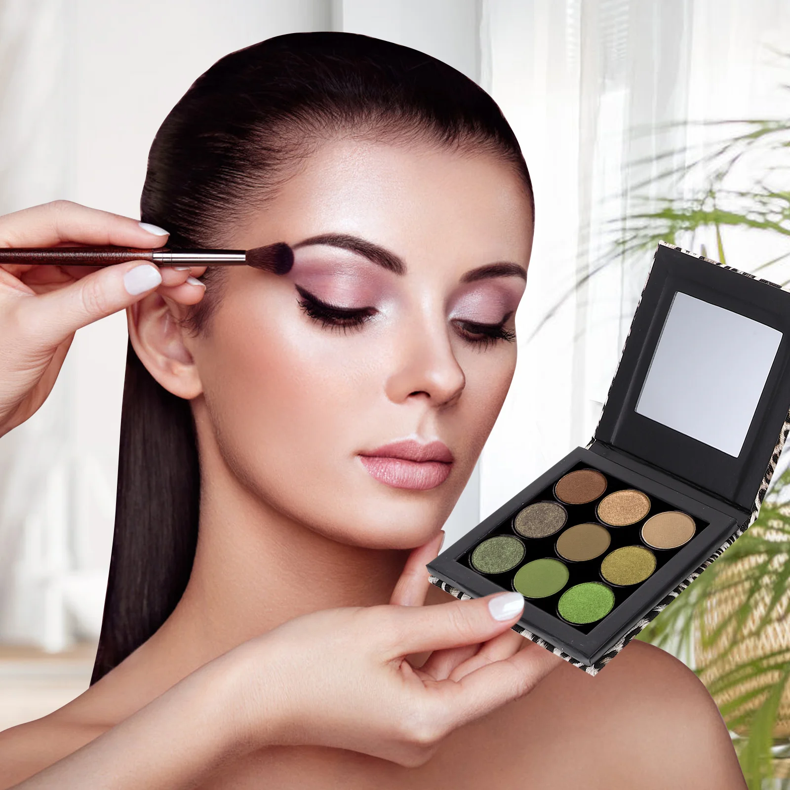 

2pcs Magnetic Makeup Eyeshadows Empty Makeup Eyeshadows Leopard Eyeshadow Holders