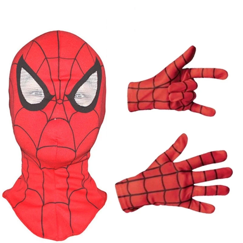 Лидер продаж костюм Человека-паука из аниме Marvel маска 3D маски перчатки запуска