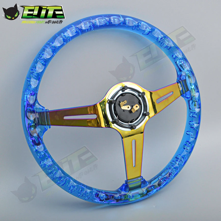 Универсальное гоночное прозрачное акриловое рулевое колесо 14 дюймов Нео